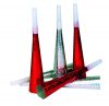 Kartontrompete Hologramm rot/silber Beutel à 6