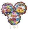 Folienballon Happy Birthday bunt Ø14.5cm Beutel à 3