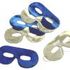 Masken assortiert blau/silber Beutel à 6