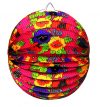 Lampion rund Blumen rosa 25cm