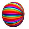 Lampion rund Streifen regenbogenfarbig 25cm