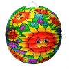 Lampion rund Sonnen/Sommerblumen grün 25cm