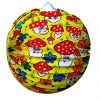 Lampion rund Pilze/Sommerblumen gelb 25cm