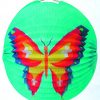 Lampion rund Schmetterling blau 33cm