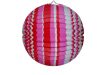 Lampion rund Streifen rot/rosa/weiss 33cm
