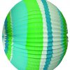 Lampion rund grün/blau/hellblau/weiss 50cm