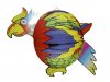 Tierlampion Papagei bunt