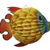 Tierlampion Fisch orange/blau