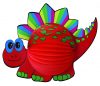 Tierlampion Dino rot